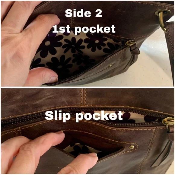 👖 Nino BOSSI Leather Brown Crossbody 👢 - Picture 9 of 11